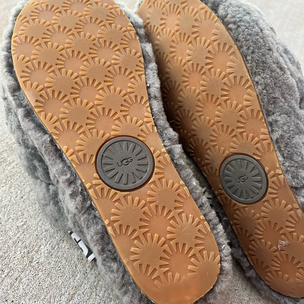 UGG Australia Fluff Yeah Women's Slide Slipper, Size 8 - Charcoal - Picture 10 of 11